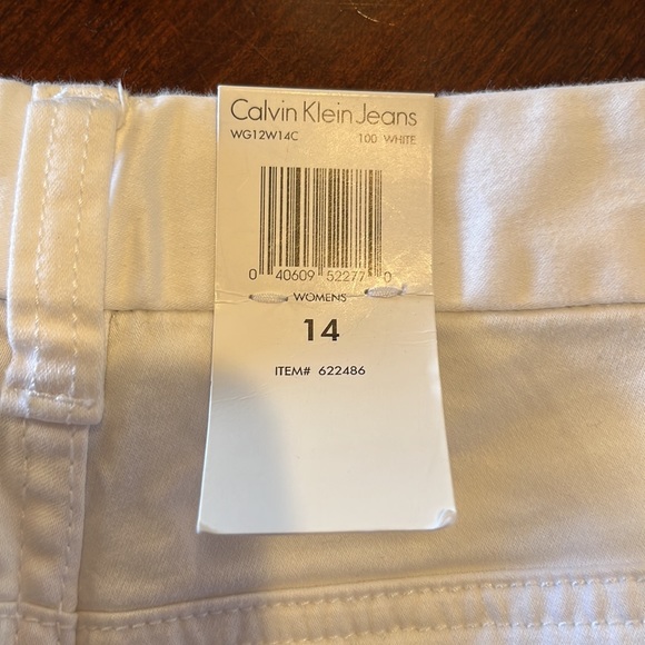 CALVIN KLEIN JEANS WHITE PANTS SIZE 14 women cotton white pants cropped pants - Picture 4 of 16
